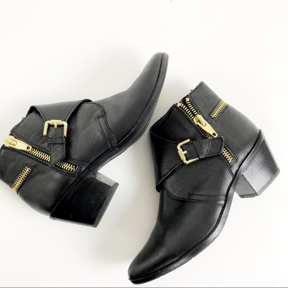 Dolce Vita Shoes - Dolce Vita black gold buckle black ankle boots